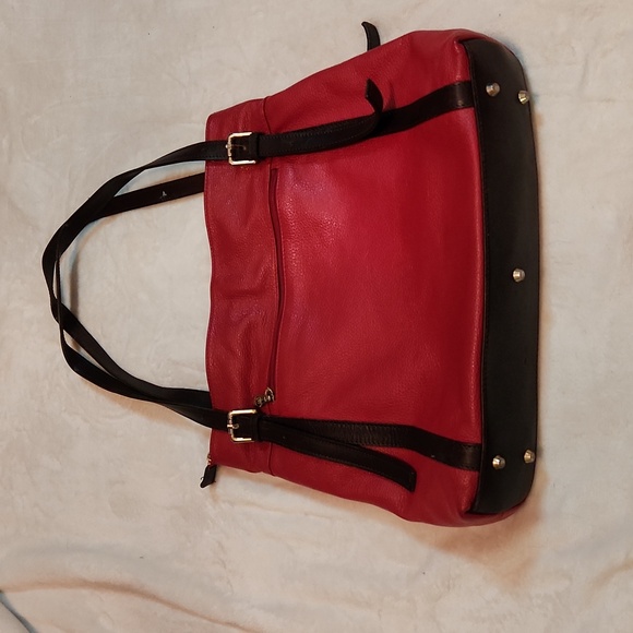 Valentina red pebbled leather with brown straps - Picture 8 of 16